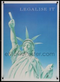 9g428 LEGALISE IT 25x36 English commercial poster 2000s Statue of Liberty holding a joint!