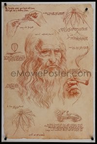 9g429 LEONARDO'S INVENTIONS 24x36 Swiss commercial poster 1995 Madill art of Leonardo da Vinci!