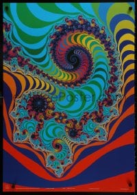 9g466 TURBULENT DYNAMO 25x35 English commercial poster 1993 fractal pattern in psychedelic colors!