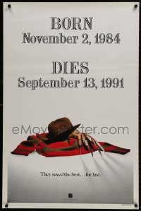 9g656 FREDDY'S DEAD style A teaser 1sh 1991 cool image of Krueger's sweater, hat, and claws!