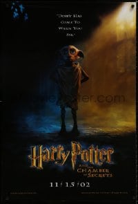 9g689 HARRY POTTER & THE CHAMBER OF SECRETS teaser 1sh 2002 Dobby has come to warn you!