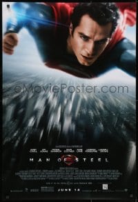 9g783 MAN OF STEEL advance DS 1sh 2013 Henry Cavill in the title role as Superman flying!