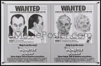 9g804 MONSTER SQUAD advance 1sh 1987 wacky wanted poster mugshot images of Dracula & the Mummy!