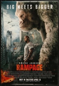 9g847 RAMPAGE advance DS 1sh 2018 Dwayne Johnson with ape, big meets bigger, based on the video game!
