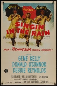 9g366 SINGIN' IN THE RAIN 27x41 REPRO poster 1980s best art of Gene Kelly, O'Connor & Reynolds!