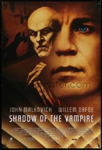9g879 SHADOW OF THE VAMPIRE 1sh 2000 art of John Malkovich as F.W. Murnau & Willem Dafoe!