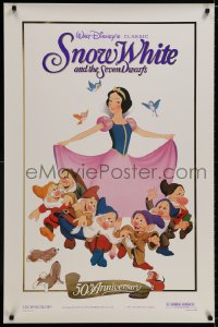 9g903 SNOW WHITE & THE SEVEN DWARFS foil 1sh R1987 Walt Disney cartoon fantasy classic!