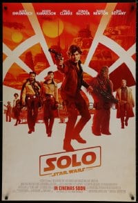 9g904 SOLO int'l advance DS 1sh 2018 A Star Wars Story, Howard, classic title!