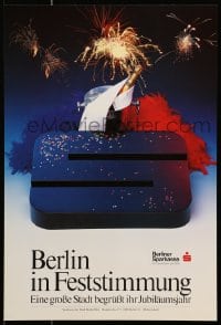 9g338 BERLINER SPARKASSE feststimmung style 14x21 German advertising poster 1990s cool design!