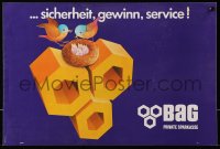 9g349 COB 13x19 Belgian advertising poster 1970s cool close-up art of nest!