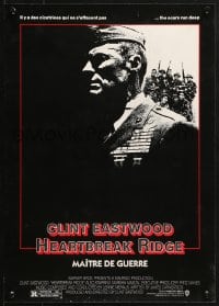 9g261 HEARTBREAK RIDGE 14x19 French special poster 1986 Clint Eastwood all decked out in uniform & medals!