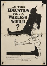 9g266 IS THIS EDUCATION FOR A WARLESS WORLD 11x16 special poster 1927 German WWI soldier in shadow!