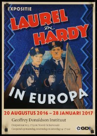 9g095 LAUREL & HARDY IN EUROPE 17x24 Dutch film festival poster 2016 cool art by Piet Schreuders!