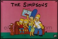 9g497 SIMPSONS tv poster 1994 Matt Groening, horizontal artwork of TV's favorite family on couch!