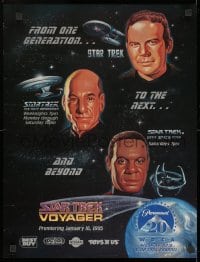 9g498 STAR TREK tv poster 1995 sci-fi art of William Shatner, Patrick Stewart, Avery Brooks!