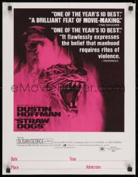 9g315 STRAW DOGS 17x22 special poster 1972 Dustin Hoffman, Susan George, Sam Peckinpah!