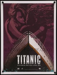 9g382 TITANIC mini poster R2012 Leonardo DiCaprio & Winslet, Cameron, art by James Flames!