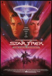 9g918 STAR TREK V 1sh 1989 The Final Frontier, art of William Shatner & Leonard Nimoy by Bob Peak!
