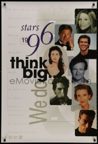 9g486 STARS 1996 27x40 video poster 1996 Babs, Harrison Ford, Jim Carrey, Demi, Tom Cruise, Emma Thompson