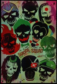 9g937 SUICIDE SQUAD teaser DS 1sh 2016 Smith, Leto as the Joker, Robbie, Kinnaman, cool art!