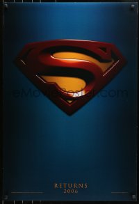 9g942 SUPERMAN RETURNS teaser DS 1sh 2006 Bryan Singer, Routh, Bosworth, Spacey, cool logo!
