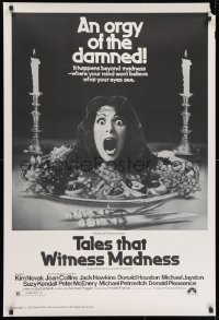9g946 TALES THAT WITNESS MADNESS 1sh 1973 wacky screaming head on food platter horror image!