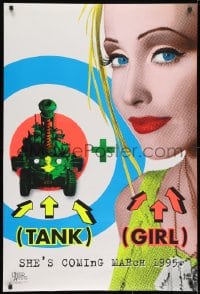 9g947 TANK GIRL teaser 1sh 1995 Lori Petty, based on the comic strip, cool blacklight design!