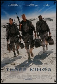 9g952 THREE KINGS advance DS 1sh 1999 George Clooney, Mark Wahlberg, & Ice Cube in the Gulf War!