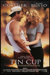 9g954 TIN CUP 1sh 1996 by Kevin Costner, golf pro & love amateur with sexy Rene Russo!