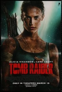 9g959 TOMB RAIDER advance DS 1sh 2018 sexy close-up image of Alicia Vikander as Lara Croft!