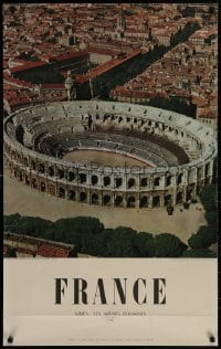 9g063 FRANCE Arenas Romaines style 25x39 French travel poster 1960s great tourist destination image!