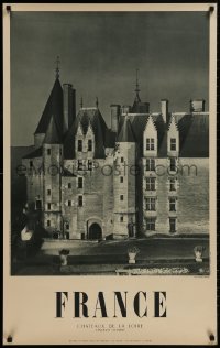 9g066 FRANCE Chateaux de la Loire ground style 25x39 French travel poster 1950s great images!