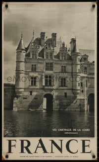 9g067 FRANCE Chateaux de la Loire water style 19x32 French travel poster 1950s tourism images!