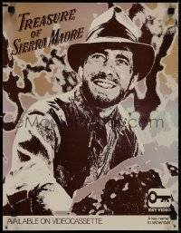 9g488 TREASURE OF THE SIERRA MADRE 16x20 video poster R1987 different art of Humphrey Bogart!