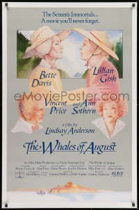 9g984 WHALES OF AUGUST 1sh 1987 c/u of elderly Bette Davis & Lillian Gish by Philip Castle!