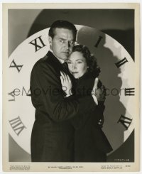 9h184 BIG CLOCK 8.25x10 still 1948 wonderful close up of Ray Milland & O'Sullivan by clock face!