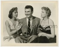 9h185 BIG KNIFE 8.25x10 still 1955 happy Jack Palance between Ida Lupino & Jean Hagen, Aldrich!