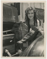 9h304 DANGER AHEAD candid 8x10 still 1921 c/u of Mary Philbin working on her own car engine by Bird!