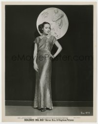 9h337 DOLORES DEL RIO 8x10 still 1935 sexy full-length portrait in shimmering gown by bas-relief!