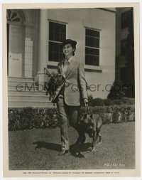9h341 DOROTHY LAMOUR 8x10.25 still 1937 walking her boxer dog in twill suit by William Walling!