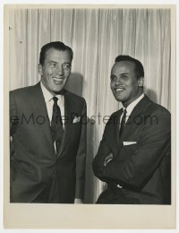 9h372 ED SULLIVAN SHOW TV 7x9 still 1964 Ed with Harry Belafonte in an infrequent TV appearance!