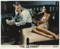 9h051 GETAWAY 8x10 mini LC #4 1972 Steve McQueen & sexy Ali McGraw in negligee on bed with cash!