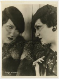 9h445 GLORIA SWANSON 8x10 key book still 1920s great veiled close up looking in mirror by Chidnoff!