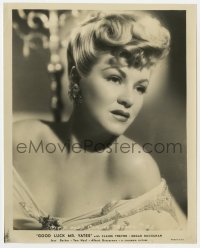 9h459 GOOD LUCK MR YATES 8x10 still 1943 great close up of Claire Trevor in low-cut dress!