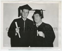 9h491 HERE COME THE CO-EDS 8.25x10 still 1945 Bud Abbott & Lou Costello wearing cap & gown!