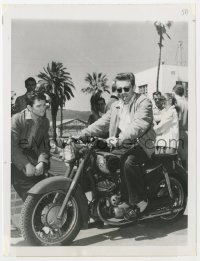 9h526 JAMES DEAN 7x9.25 news photo 1955 Hollywood's hottest property smoking on motorcycle!