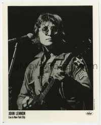 9h546 JOHN LENNON LIVE IN NEW YORK CITY video 8x10 still 1986 great close up playing guitar!