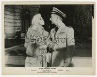 9h572 KISS THEM FOR ME 8x10.25 still 1957 sexy Jayne Mansfield puckers her lips at Ray Walston!