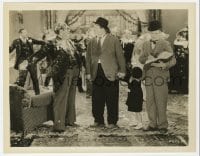 9h744 PACK UP YOUR TROUBLES 8x10.25 still 1932 Laurel & Hardy w/orphan girl perplexed at pie fight!