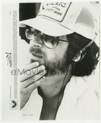 9h776 RAIDERS OF THE LOST ARK candid 8x9.75 still 1981 super close up of director Steven Spielberg!